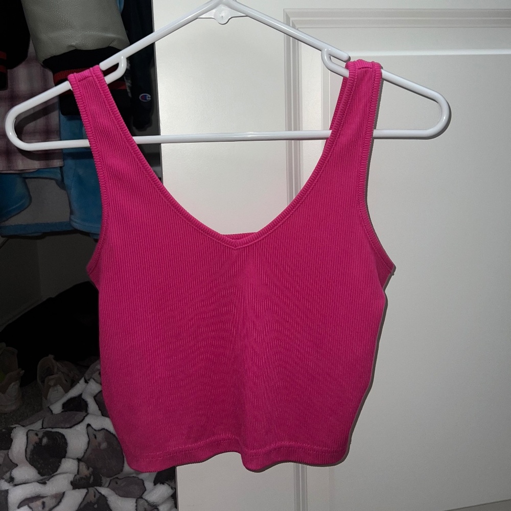 Hot pink basic tank top